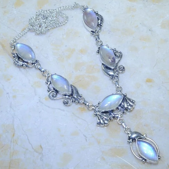 New Rainbow Dichroic Glass Silver Necklace. - Picture 1 of 1
